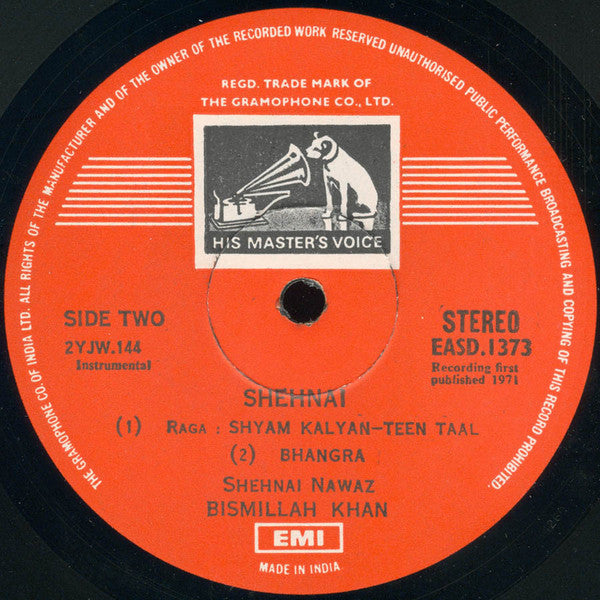 Bismillah Khan - Raga Bairagi Bhairav / Raga Shyam Kalyan / Ghazal / Bhangra (Vinyl) Image