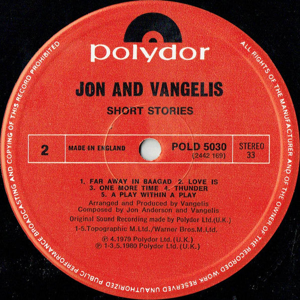 Jon & Vangelis - Short Stories (Vinyl) Image