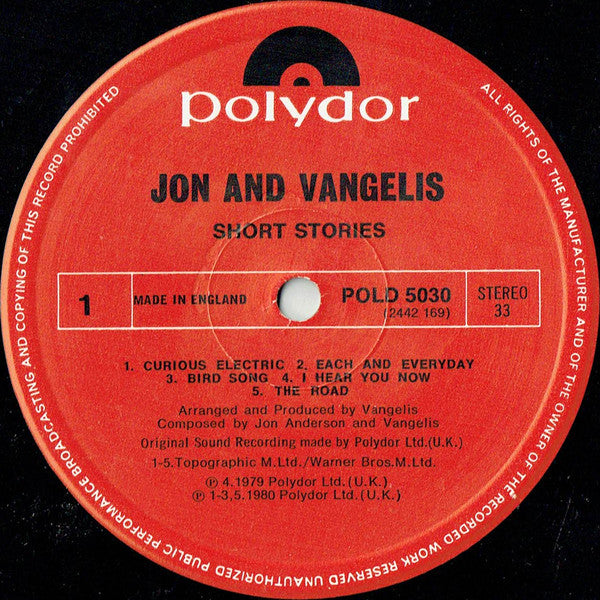 Jon & Vangelis - Short Stories (Vinyl) Image