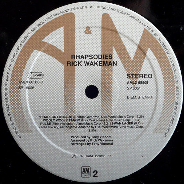 Rick Wakeman - Rhapsodies (Vinyl) (2 LP) Image