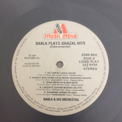 Babla & His Orchestra - Ghazal Hits Of Pankaj Udhas & Anup Jalota (Instrumental) (Vinyl) Image