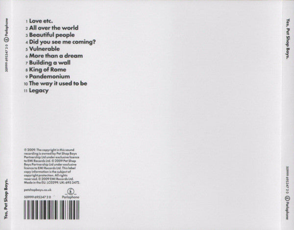 Pet Shop Boys - Yes (CD) Image