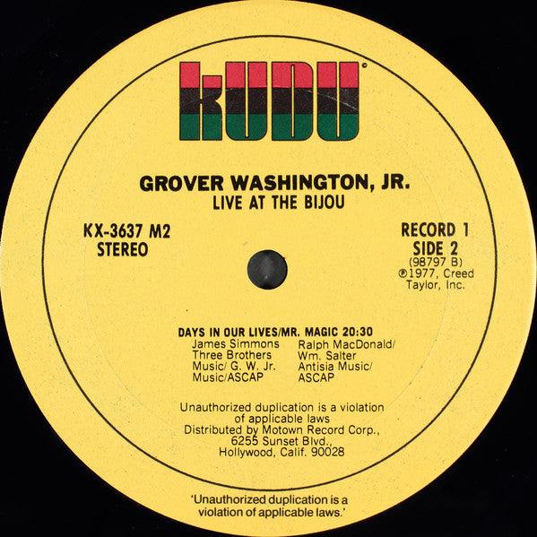 Grover Washington, Jr. - Live At The Bijou (Vinyl) (2 LP) Image