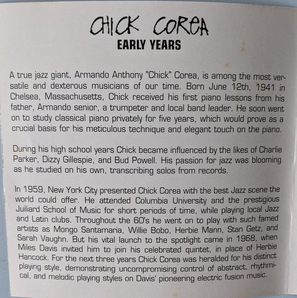 Chick Corea - Early Days (CD) Image