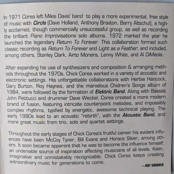 Chick Corea - Early Days (CD) Image