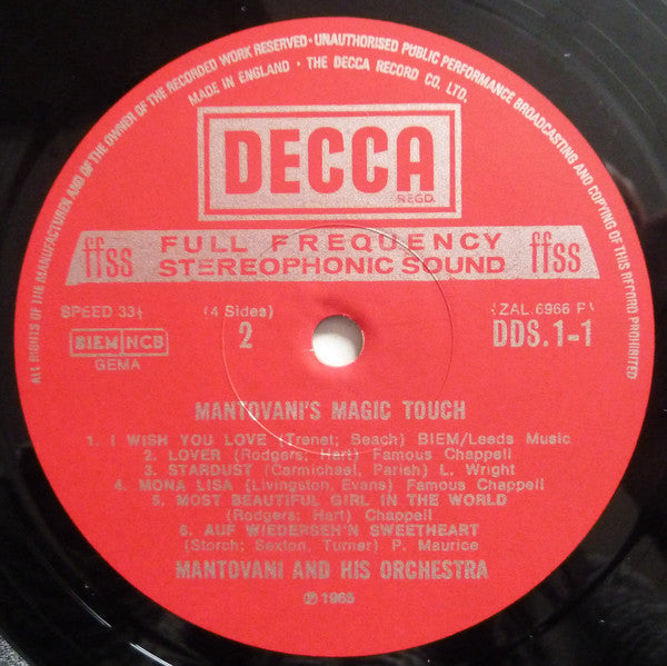 Mantovani And His Orchestra - Mantovani's Magic Touch (Vinyl) (2 LP) Image