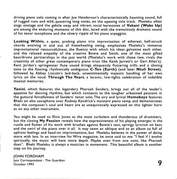 Bheki Mseleku - Timelessness (CD) Image