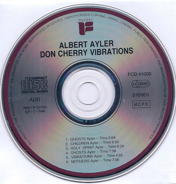 Albert Ayler And Don Cherry - Vibrations (CD) Image