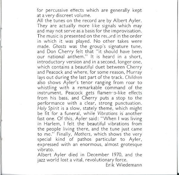 Albert Ayler And Don Cherry - Vibrations (CD) Image