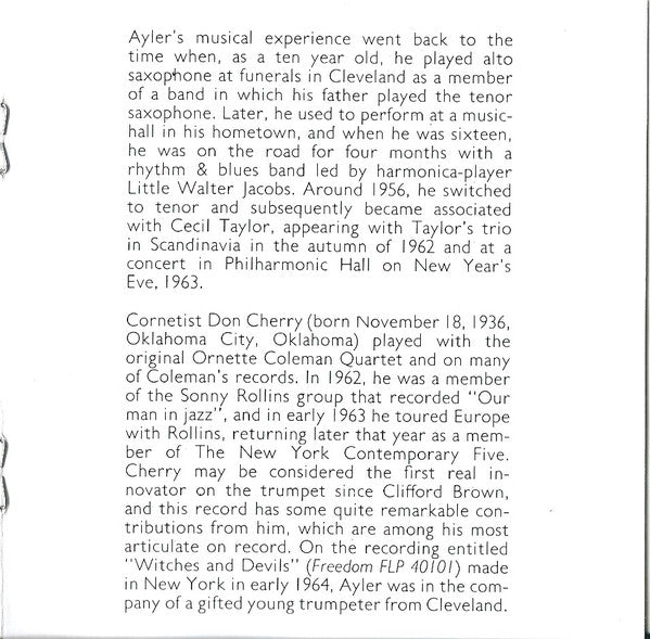 Albert Ayler And Don Cherry - Vibrations (CD) Image
