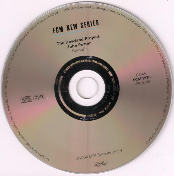 Dowland Project, The, John Potter (2) - Romaria (CD) Image