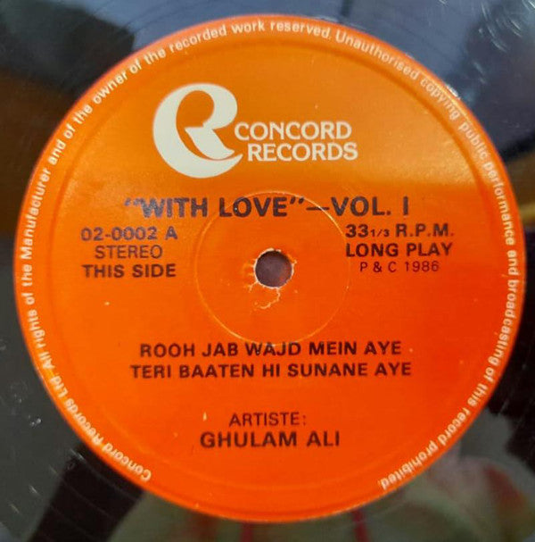 Ghulam Ali - With Love Ghulam Ali (Vinyl) Image