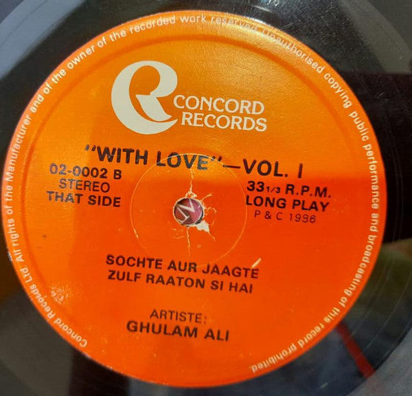 Ghulam Ali - With Love Ghulam Ali (Vinyl) Image