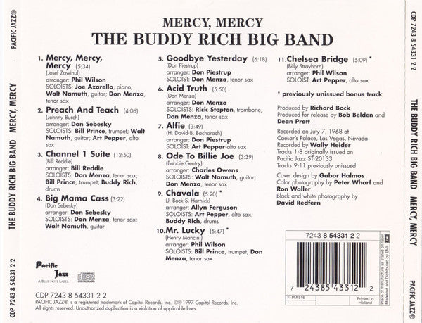 Buddy Rich Big Band - Mercy Mercy (CD) Image