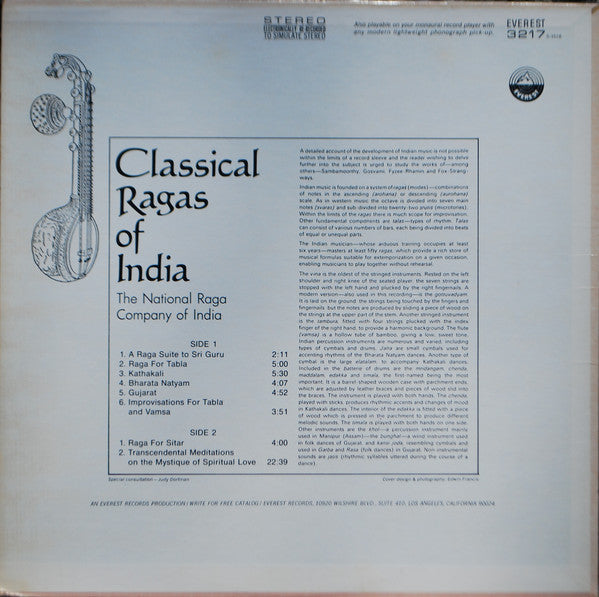 National Raga Company Of India, The - Classical Ragas Of India (Vinyl) Image