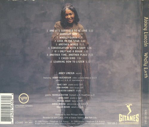 Abbey Lincoln - Wholly Earth (CD) Image