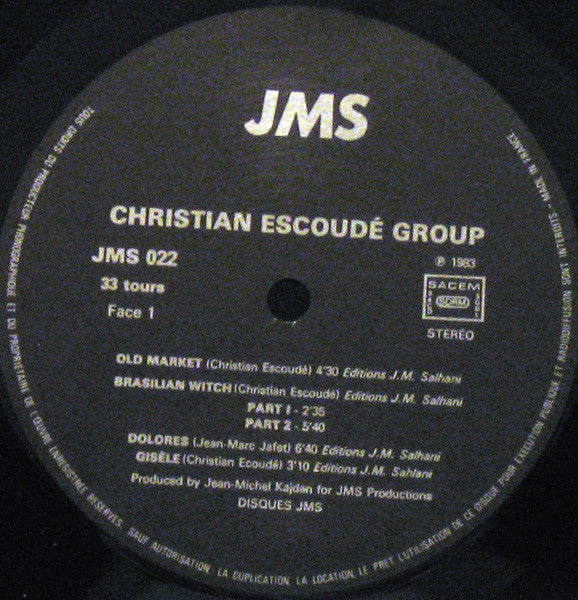 Christian EscoudÃ© Group Featuring Toots Thielemans - Christian EscoudÃ© Group Featuring Toots Thielemans (Vinyl) Image