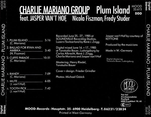 Charlie Mariano Group - Plum Island (CD) Image