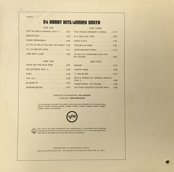 Jimmy Smith - 24 Karat Hits (Vinyl) (2 LP) Image