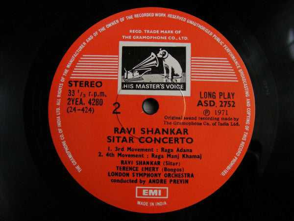 Ravi Shankar & AndrÃ© Previn - London Symphony Orchestra, The - Concerto For Sitar & Orchestra (Vinyl) Image