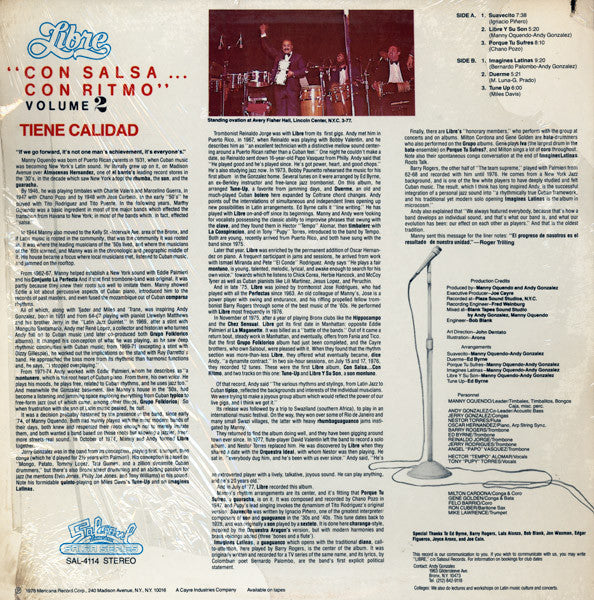 Libre - Con Salsa Con Ritmo Vol. 2 - Tiene Calidad (Vinyl) Image