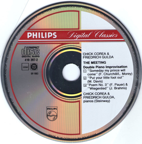 Chick Corea & Friedrich Gulda - The Meeting (CD) Image