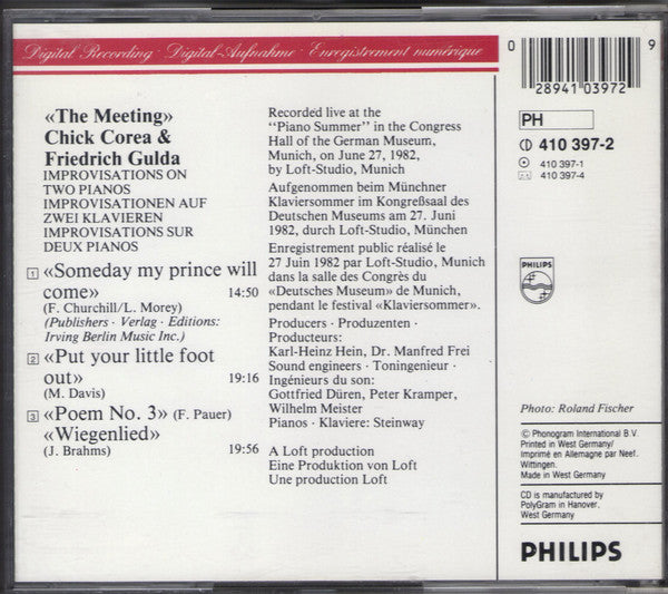 Chick Corea & Friedrich Gulda - The Meeting (CD) Image