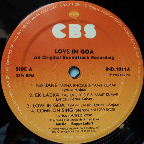 Bappi Lahiri - Love In Goa (Vinyl) Image