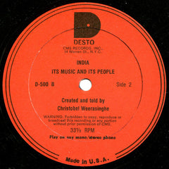 Christobel Weerasinghe - India - Its Music And Its People (Vinyl) Image