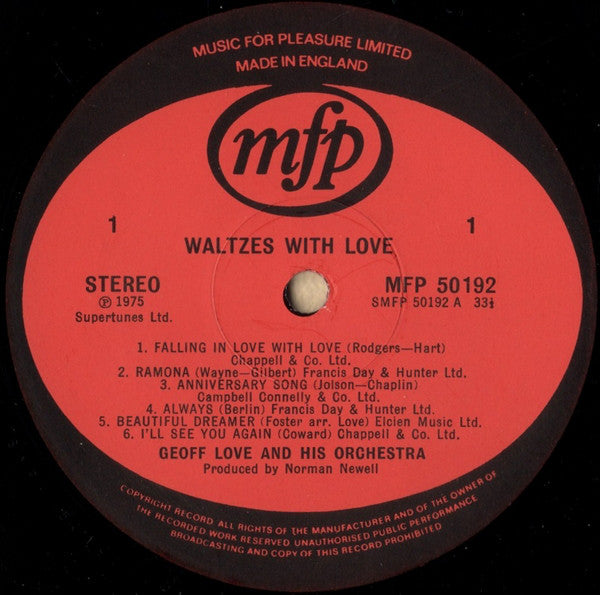 Geoff Love & His Orchestra - Waltzes With Love (Vinyl) Image