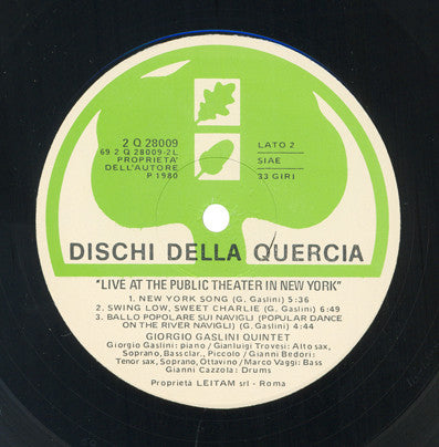 Giorgio Gaslini Quintet - Live At The Public Theater In New York (Vinyl) (2 LP) Image