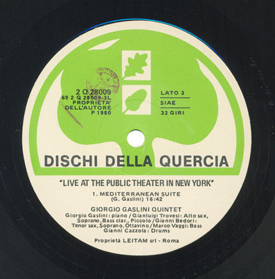 Giorgio Gaslini Quintet - Live At The Public Theater In New York (Vinyl) (2 LP) Image