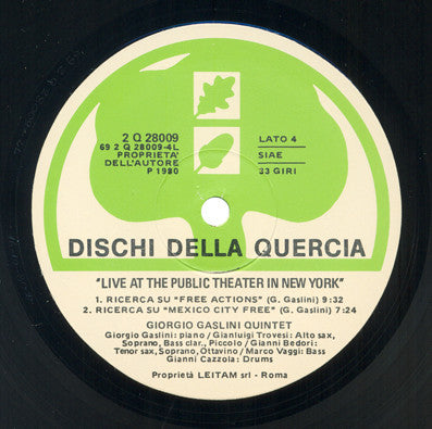 Giorgio Gaslini Quintet - Live At The Public Theater In New York (Vinyl) (2 LP) Image