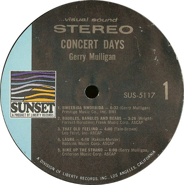 Gerry Mulligan - Concert Days (Vinyl) Image