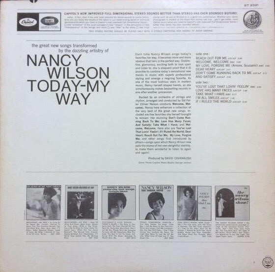 Nancy Wilson - Today - My Way (Vinyl) Image