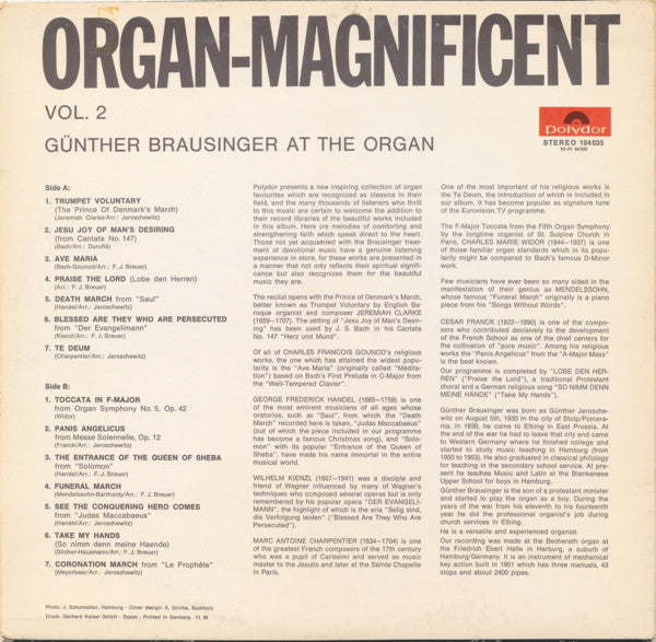 GÃ¼nther Brausinger - Organ Magnificent Vol. II (Vinyl) Image