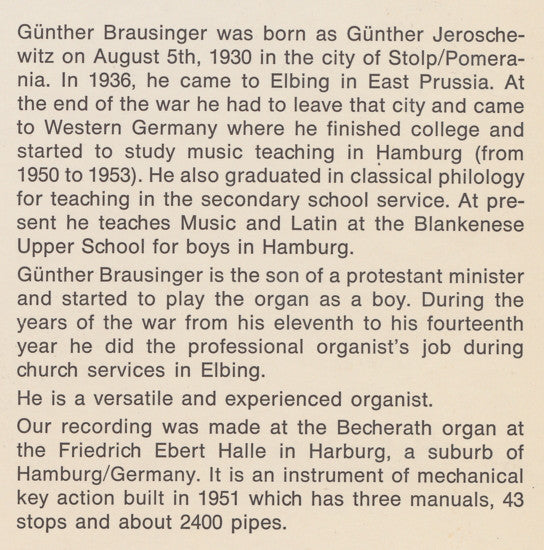GÃ¼nther Brausinger - Organ Magnificent Vol. II (Vinyl) Image