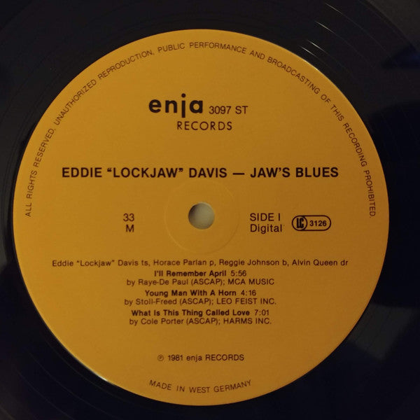 Eddie "Lockjaw" Davis - Jaw's Blues (Vinyl) Image