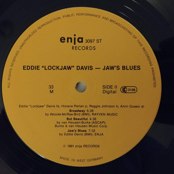 Eddie "Lockjaw" Davis - Jaw's Blues (Vinyl) Image