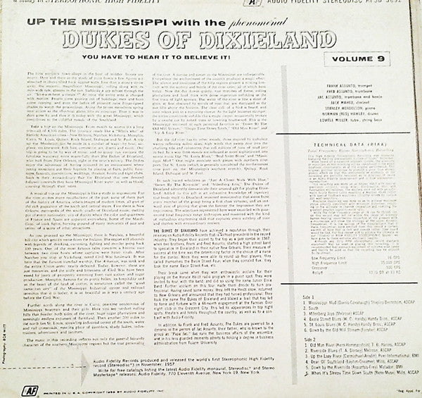 Dukes Of Dixieland, The - Up The Mississippi With The Dukes Of Dixieland Vol. 9 (Vinyl) Image