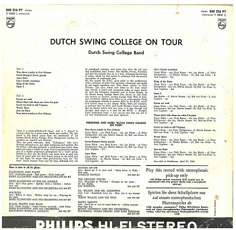 Dutch Swing College Band, The - Dutch Swing College On Tour (Vinyl) Image