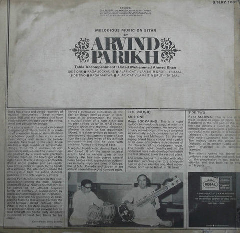 Arvind Parikh - Melodious Music On Sitar (Vinyl) Image