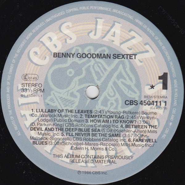 Benny Goodman Sextet - Benny Goodman Sextet (Vinyl) Image