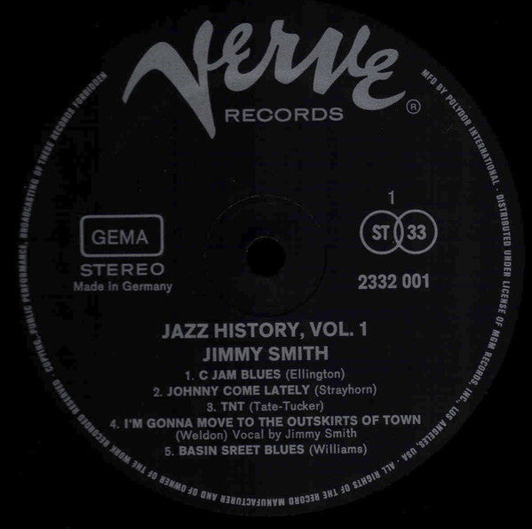 Jimmy Smith - Jazz-History, Vol. 1 (Vinyl) (2 LP) Image