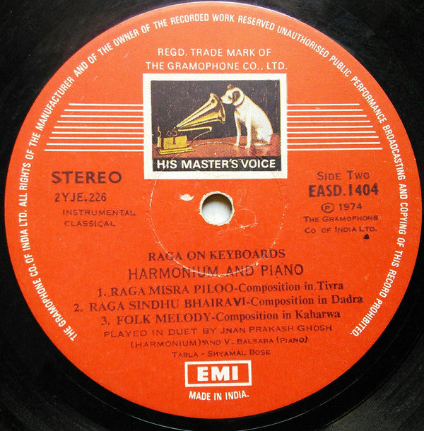 Jnan Prakash Ghosh & V. Balsara - Raga On Keyboard (Vinyl) Image