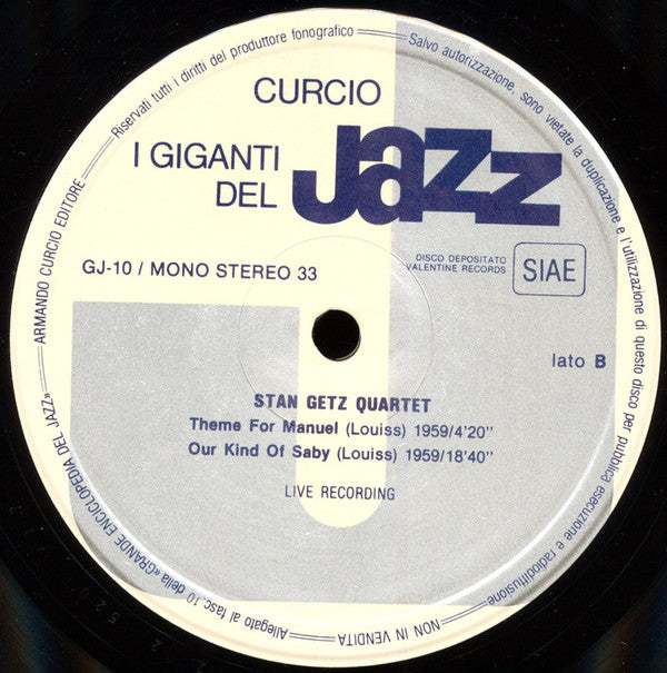 Milt Buckner - Buddy Tate - Wallace Bishop - Coleman Hawkins & Stan Getz Quintet, Various - Jazz Giants (Vinyl) (2 LP) Image