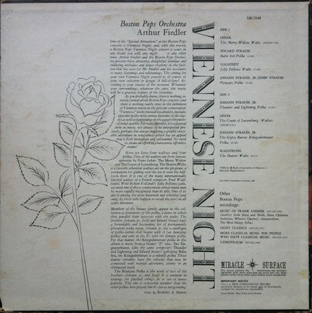Arthur Fiedler With Boston Pops Orchestra, The - Viennese Night (Vinyl) Image