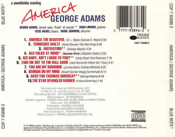 George Adams - America (CD) Image