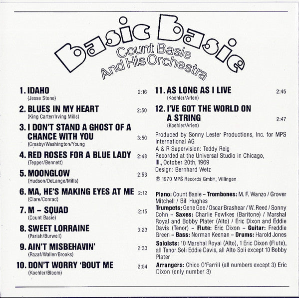 Count Basie Orchestra - Basic Basie (CD) Image