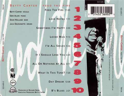 Betty Carter - Feed The Fire (CD) Image